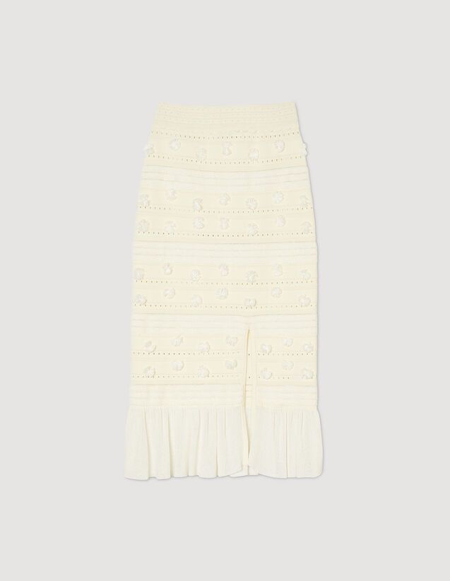 Openwork Knit Midi Skirt : Skirts & Shorts color Ecru