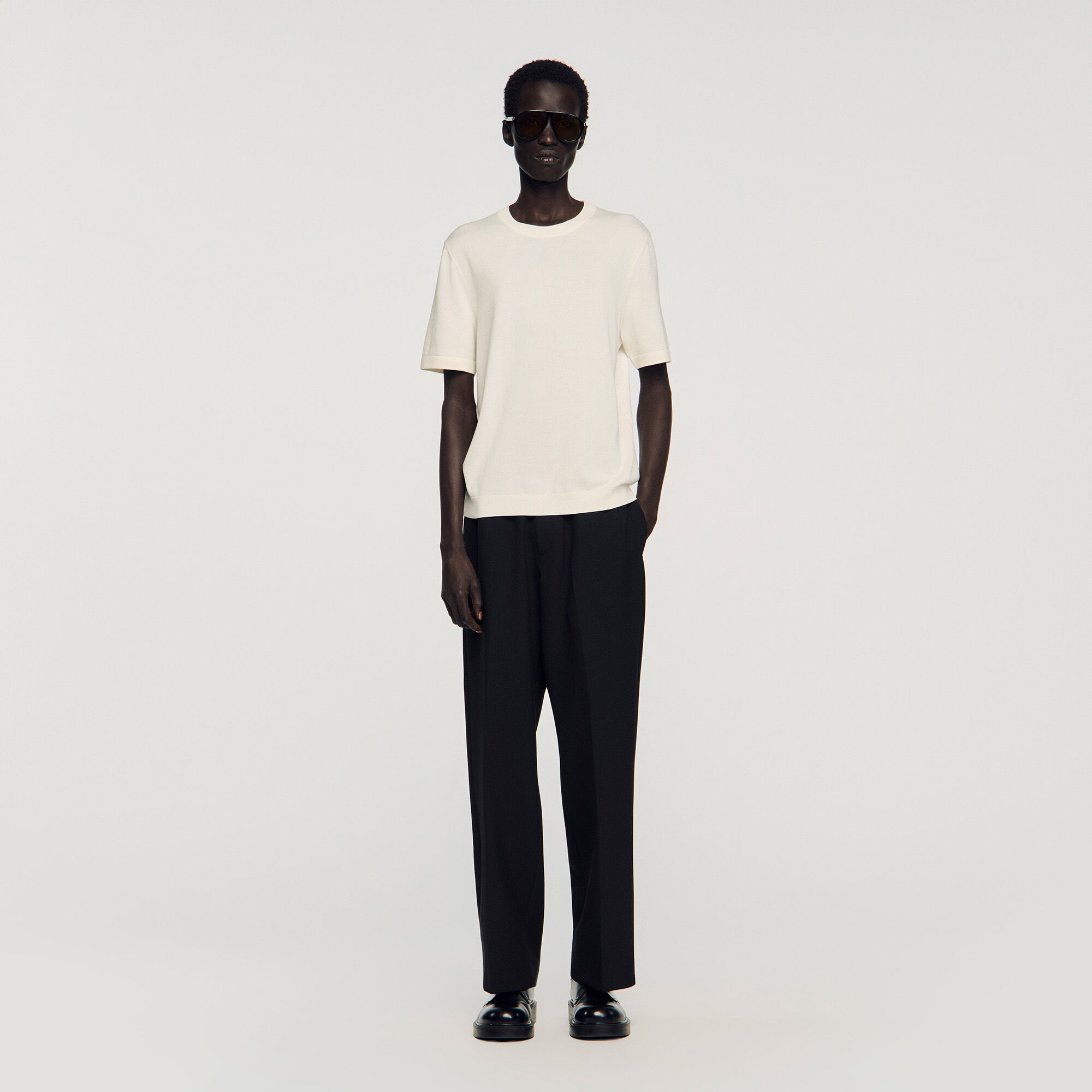 Knitted T-Shirt : Sweaters & Cardigans color white