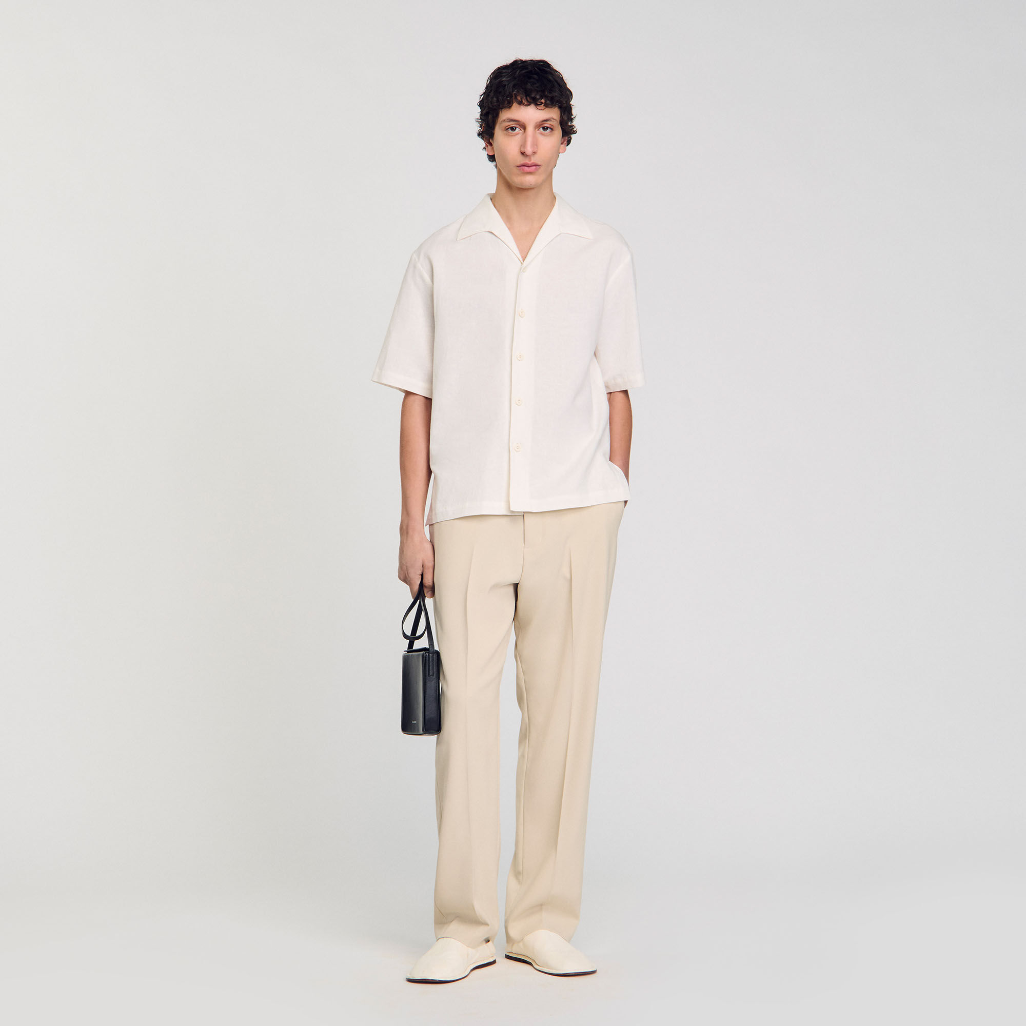 Cotton And Linen Shirt : Shirts color Ivory.