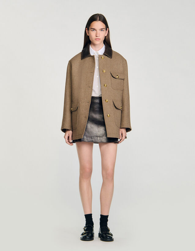 Tweed Coat - SFPOU00699 | sandro-paris.com Tweed Coat : Coats color Caramel