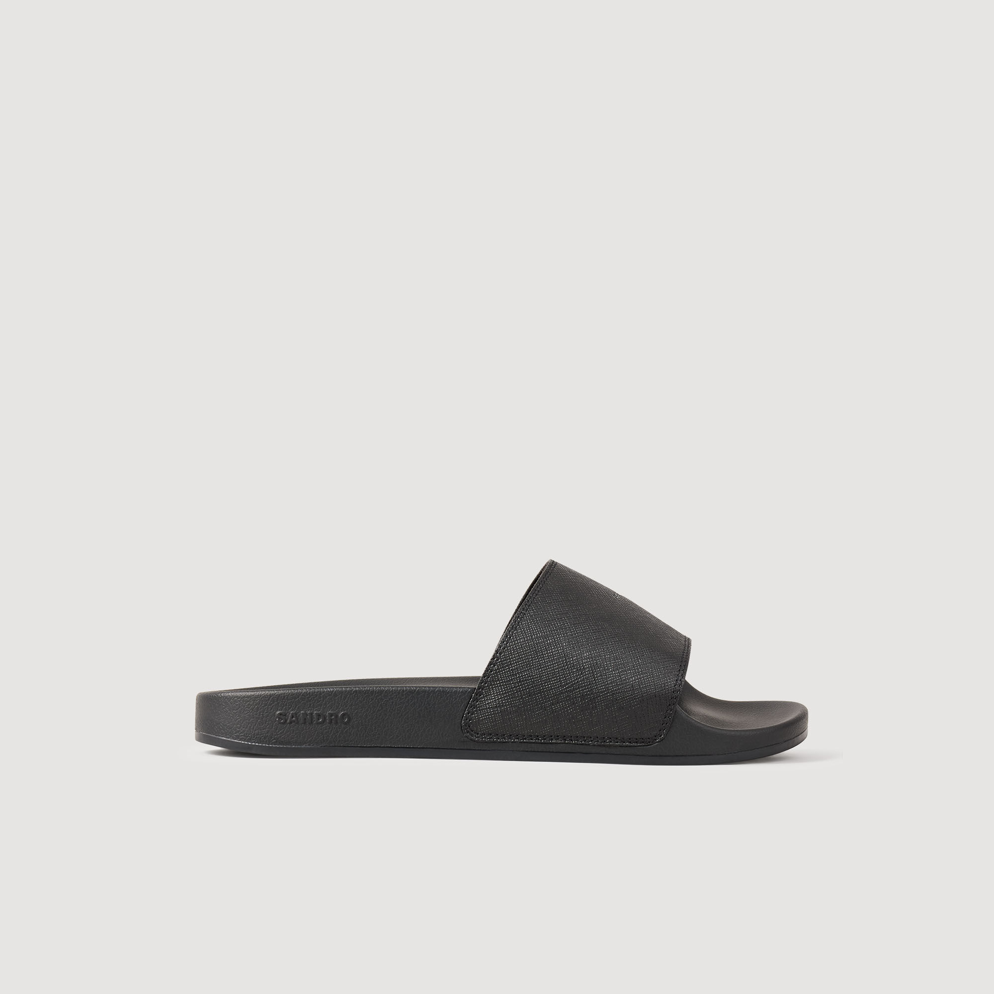 Sandals In Reconstituted Leather : Shoes color Black