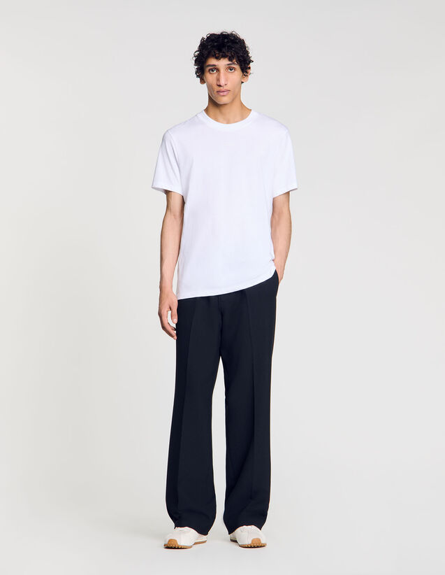 Cotton T-Shirt With Logo - SHPTS01563 | sandro-paris.com Cotton T-Shirt With Logo : T-shirts & Polo shirts color Black