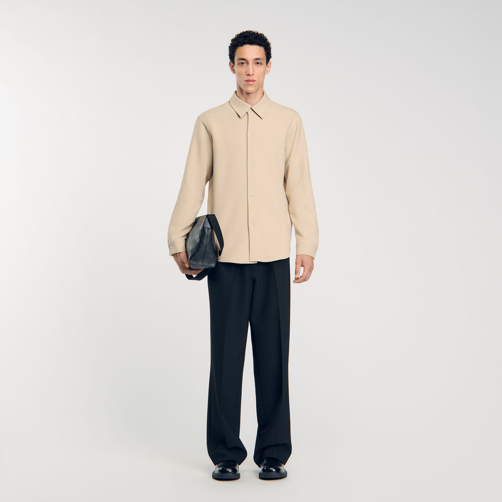 Long-Sleeved Jersey Shirt : Shirts color Ficelle