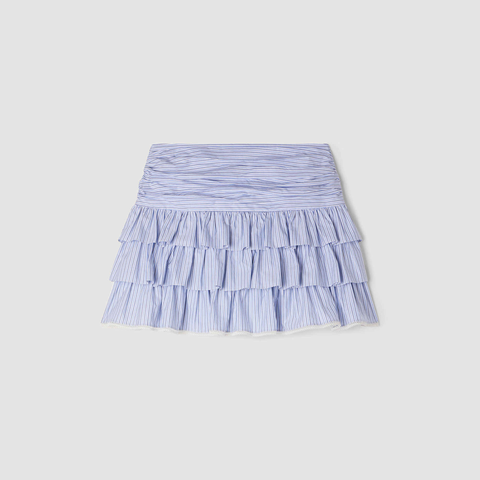 Short Striped Ruffled Skirt : Skirts & Shorts color Bleu / Marine