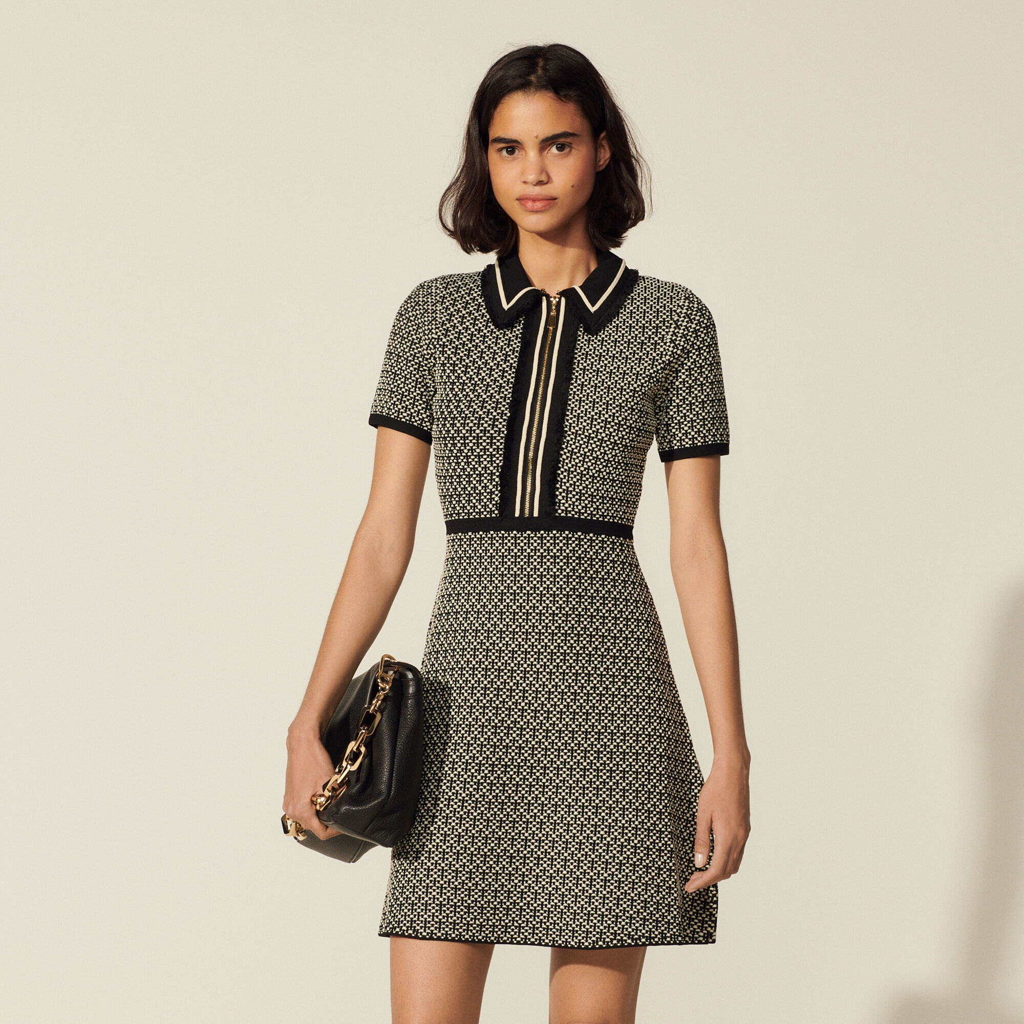 sandro knitted tailored dress