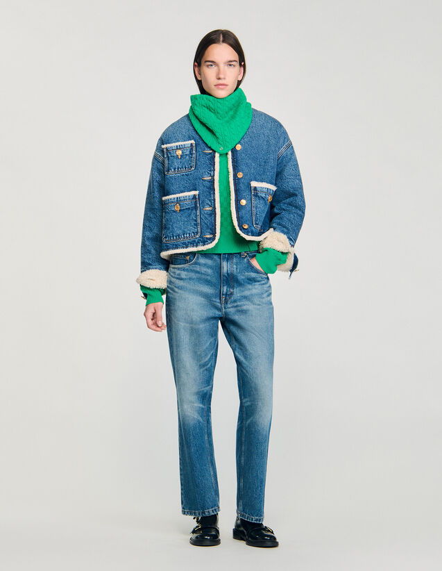 Denim Jacket - SFPBL01177 | sandro-paris.com Denim Jacket : Blazers & Jackets color Blue Jean