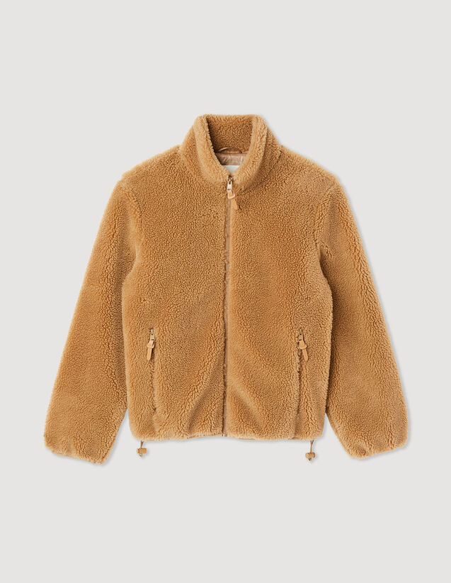 Fleece Jacket : Trench coats & Coats color Camel