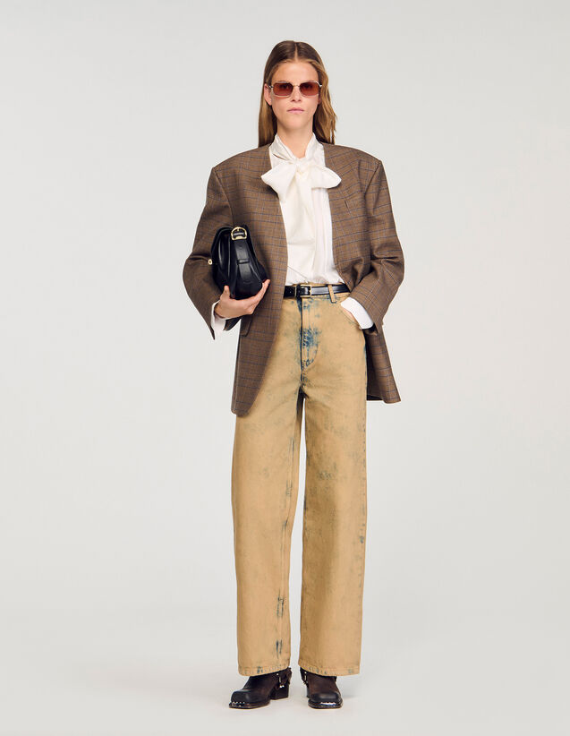 Faded Wide-Leg Jeans - SFPJE00778 | sandro-paris.com Faded Wide-Leg Jeans : Jeans color Beige