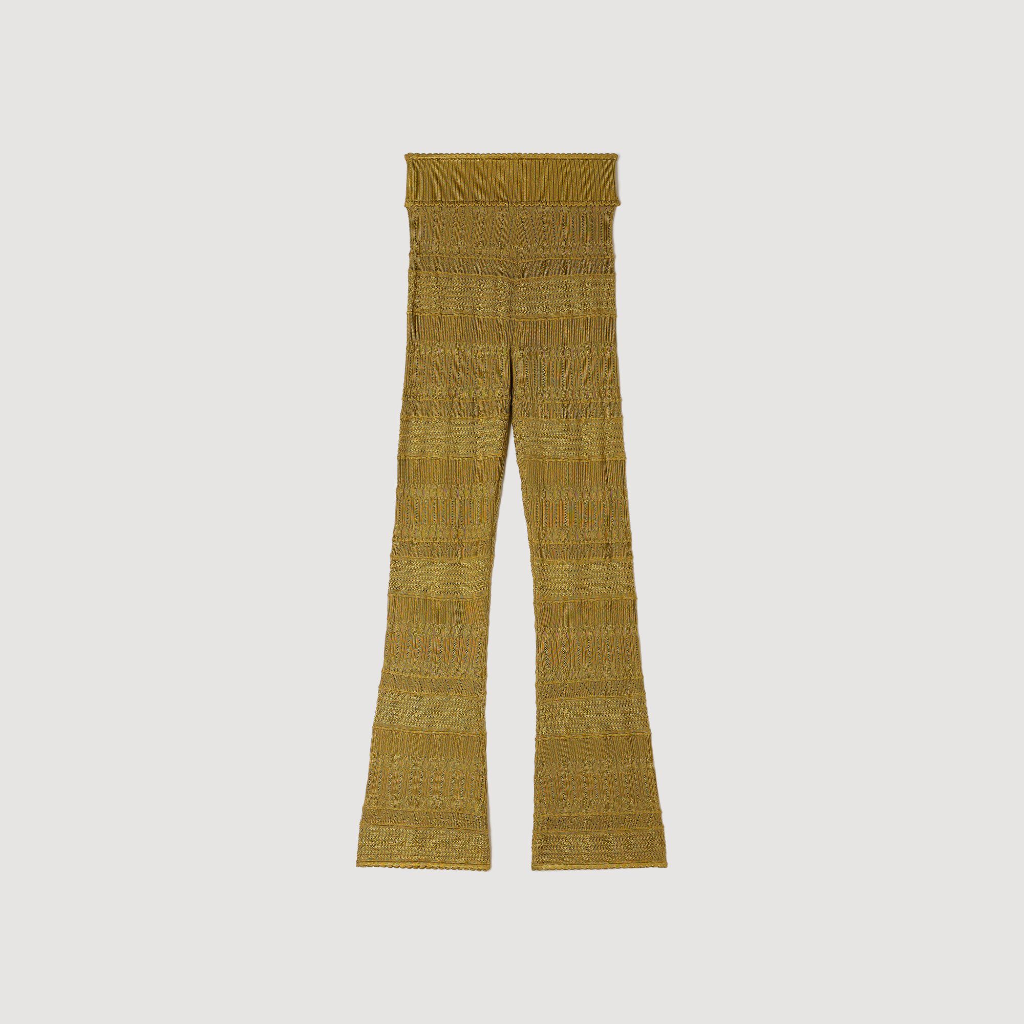 Pointelle Knit Trousers : Pants color Olive