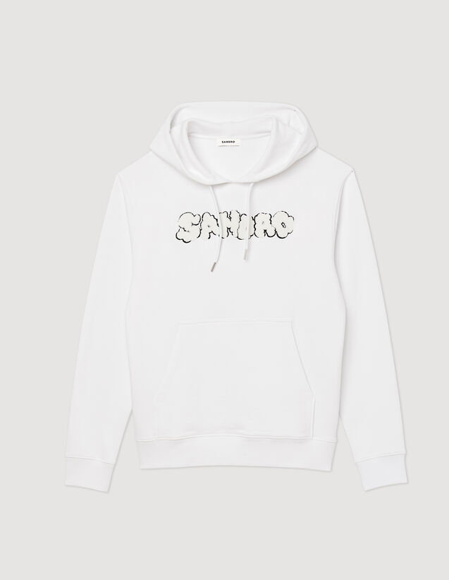 Embroidered Sandro Hoodie : Sweatshirts color white