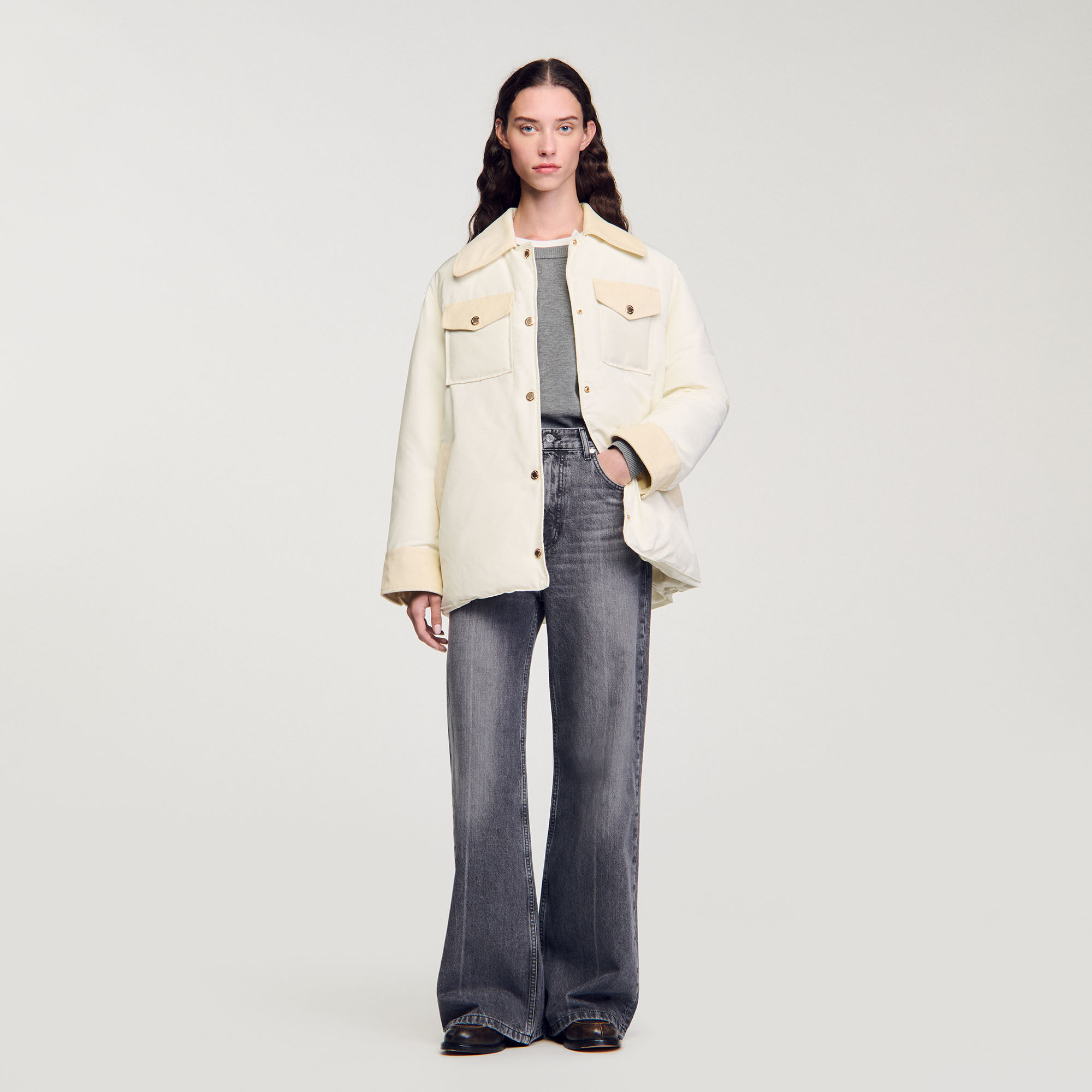 Short Puffer Jacket : Coats & Jackets&nbsp; color white