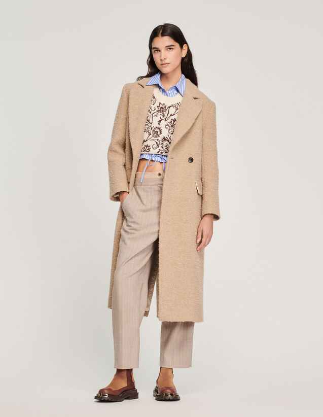 Long Coat With Tailored Collar : Coats color Sand