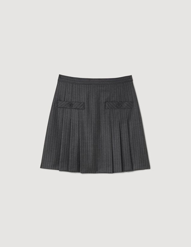 Short Striped Skirt : Skirts & Shorts color Grey