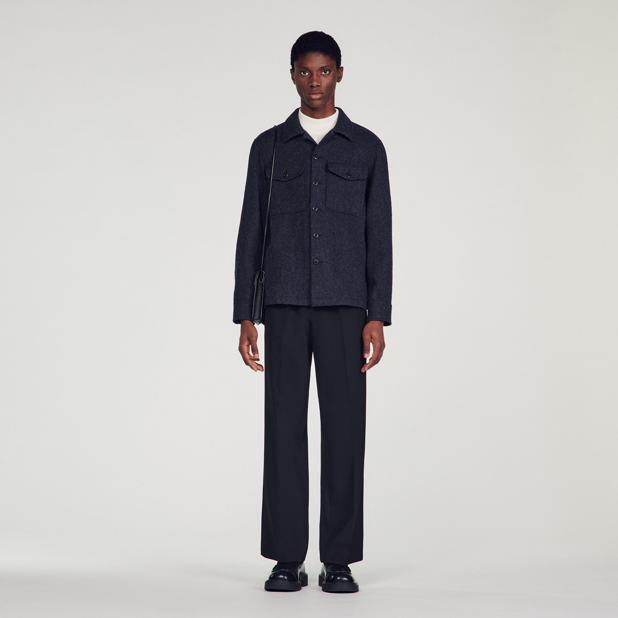 Wool Overshirt : Shirts color Brown