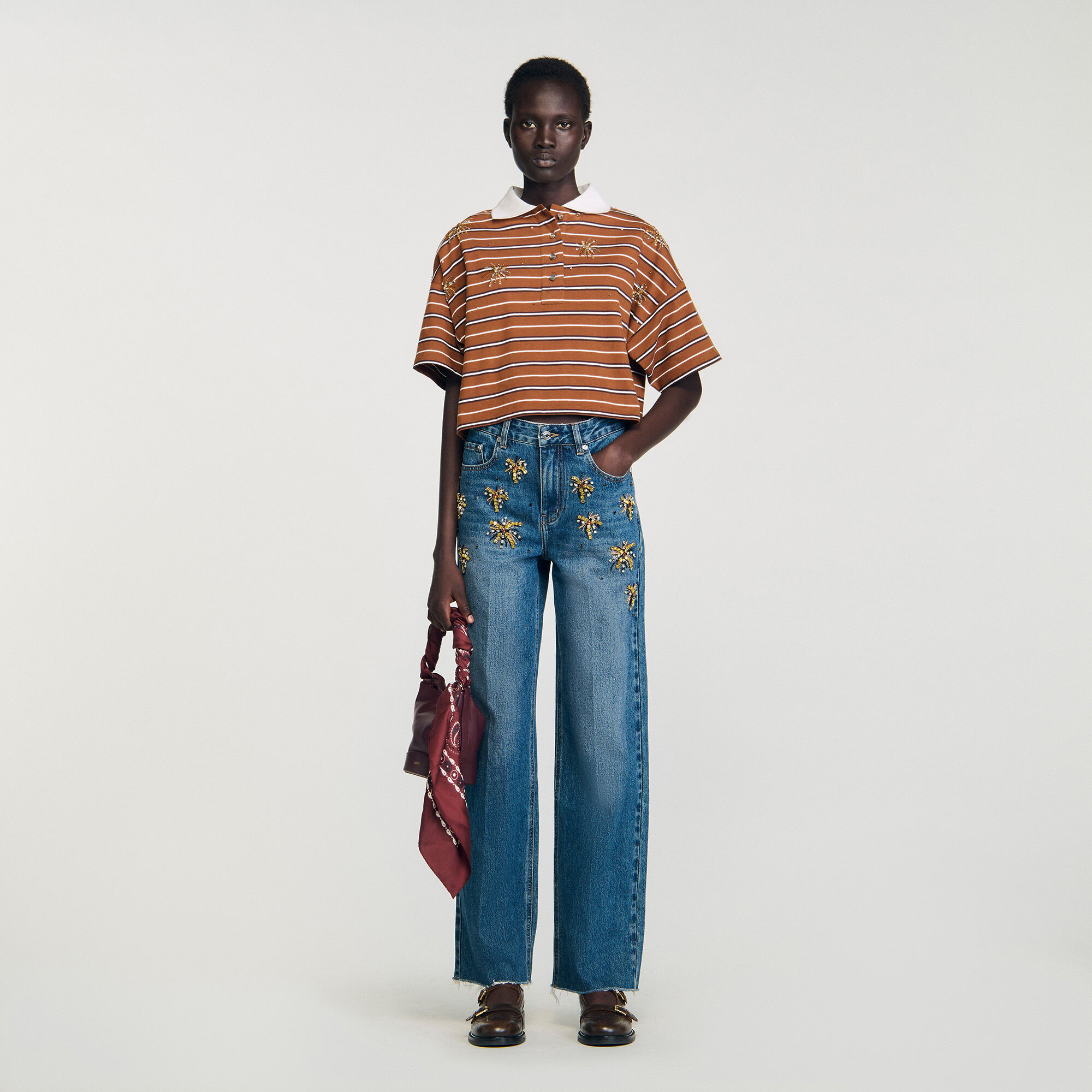 Rhinestone Jeans : Jeans color Blue Jean