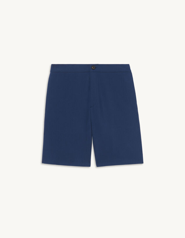 松紧腰棉质短裤 : Pants & Shorts color Blue