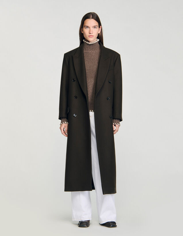 Straight Coat - SFPOU00754 | sandro-paris.com Straight Coat : Coats color Brown