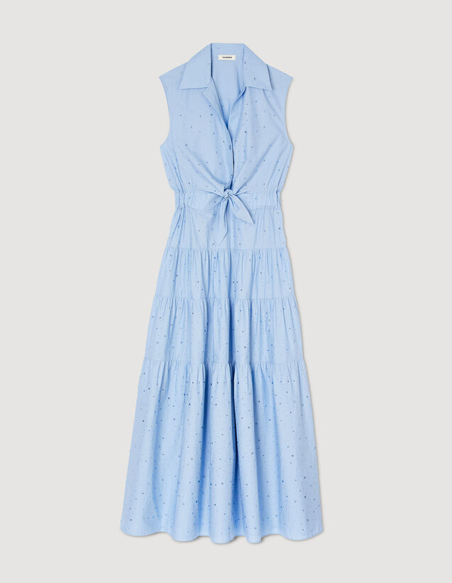 Rhinestone Tie-Front Maxi Dress : Dresses color Sky Blue