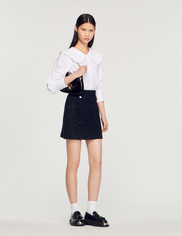 Tweed Skirt : Skirts & Shorts color Black