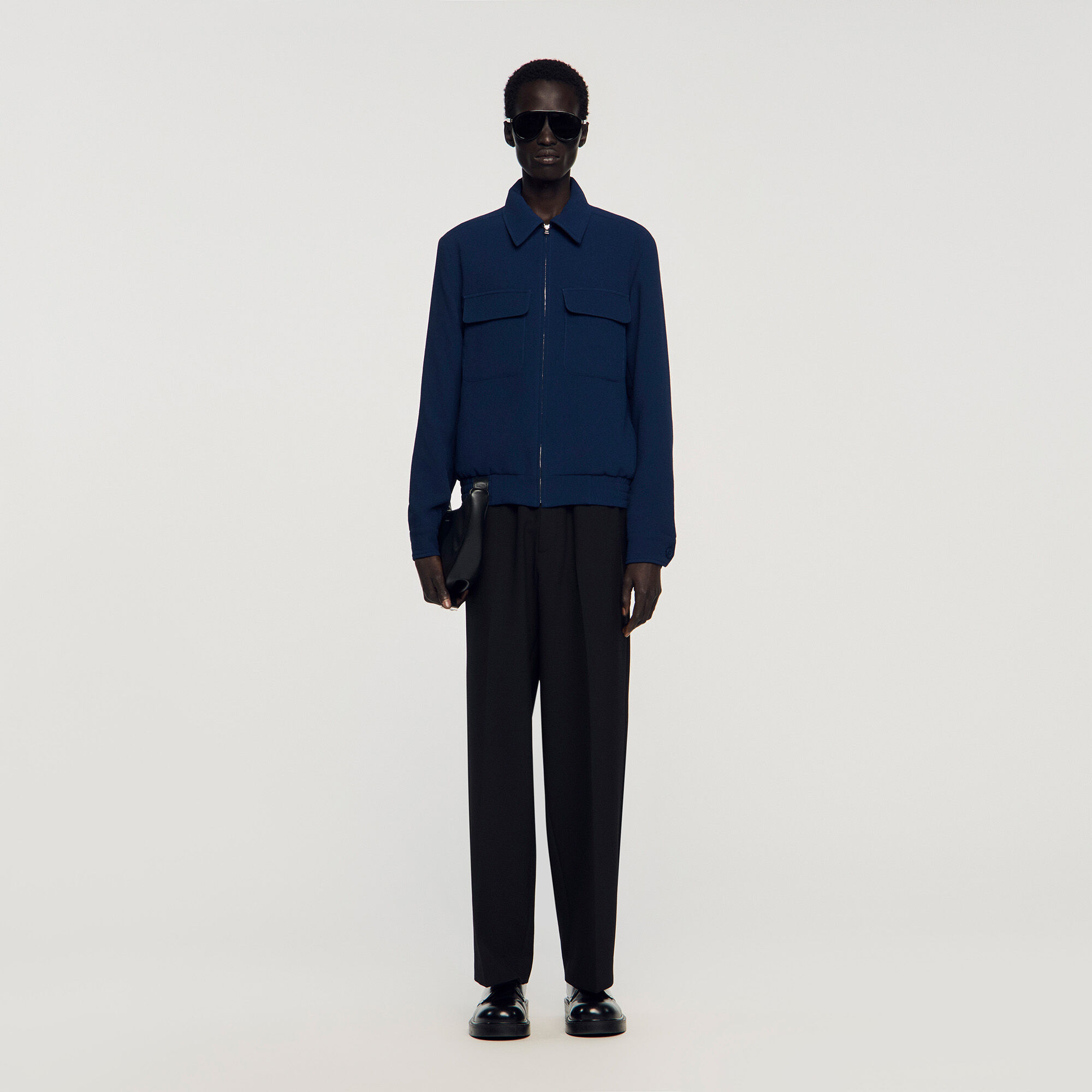 Textured Zip-Up Jacket : Jackets & Coats color Royal Blue