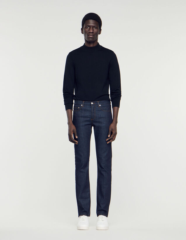 Waterless Narrow Cut Jeans - SHPJE00131 | sandro-paris.com Waterless Narrow Cut Jeans : Jeans color Raw-Denim