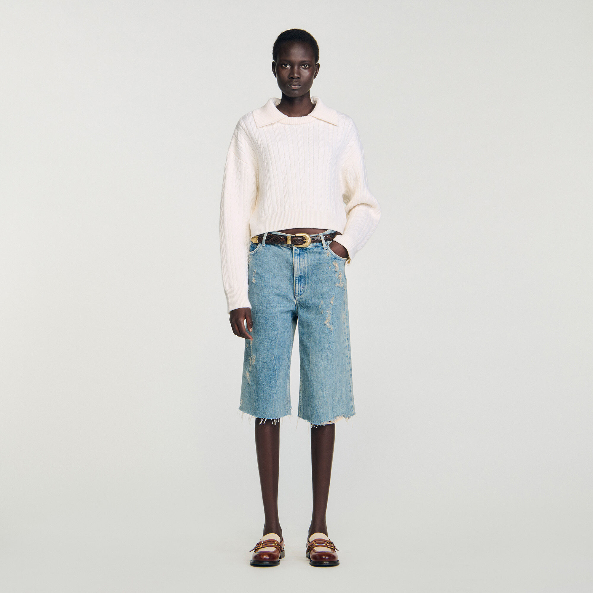 Sailor-Neck Jumper : Sweaters & Cardigans color Ecru