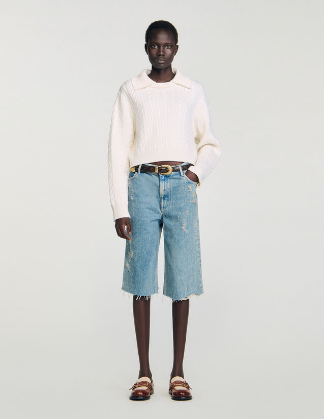 Sailor-Neck Jumper - SFPPU02671 | sandro-paris.com Sailor-Neck Jumper : Sweaters & Cardigans color Ecru