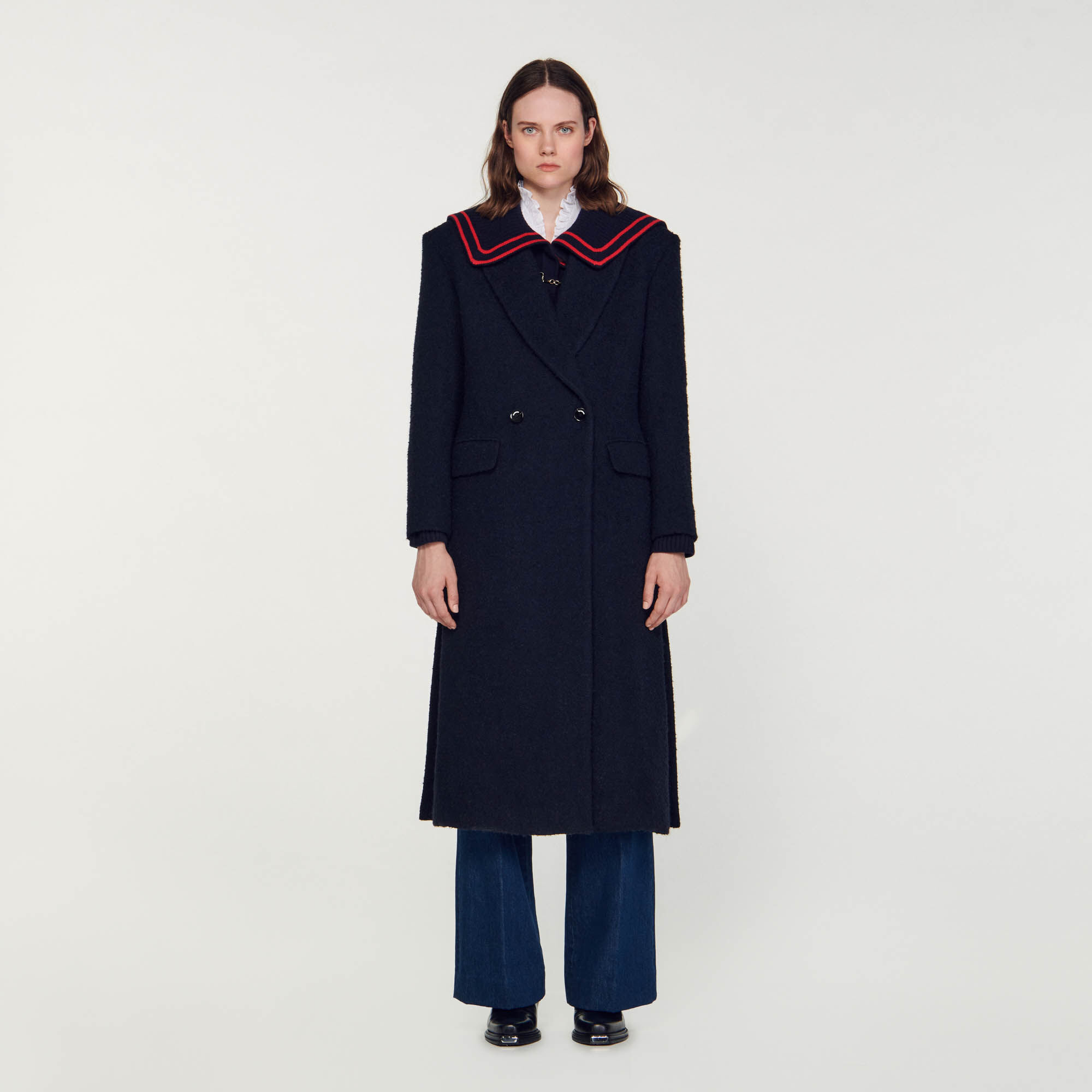 Long Coat : Coats & Jackets&nbsp; color Deep blu