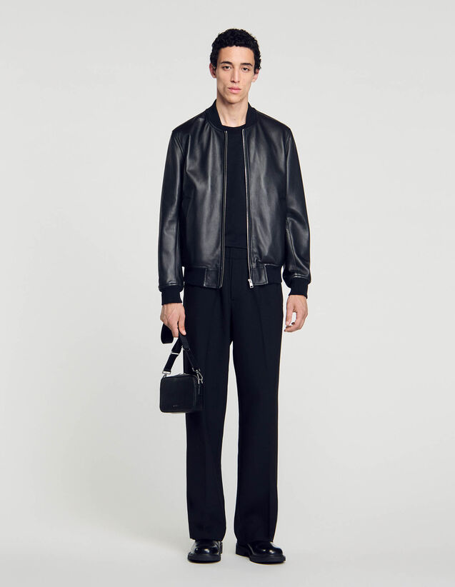 Grained Leather Jacket - SHPBL01016 | sandro-paris.com Grained Leather Jacket : Jackets & Coats color Black