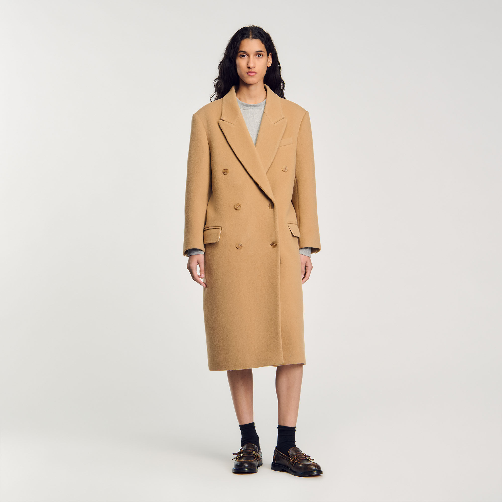 Long Wool Blend Coat Coats Sandro paris