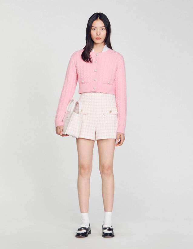 High-Rise Tweed Shorts : Skirts & Shorts color Light Pink