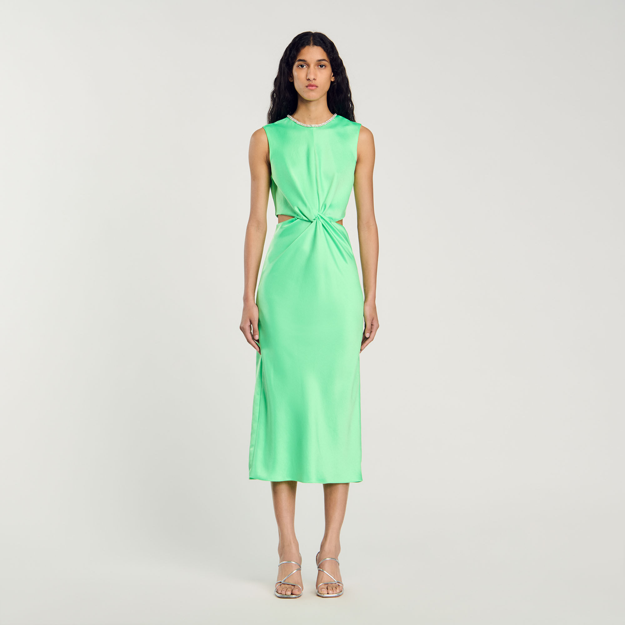 Midi Dress With Twist : Dresses&nbsp; color Vert fluo