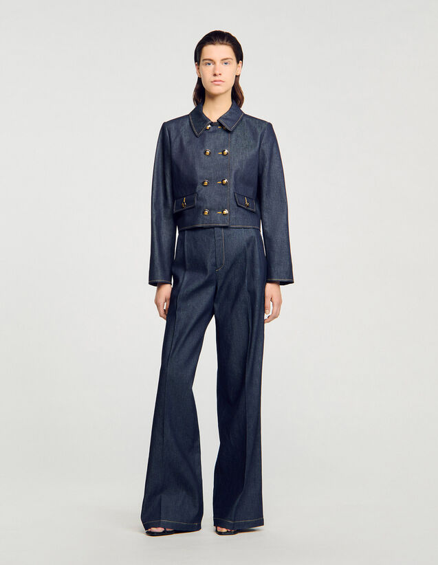 Denim Suit Trousers - SFPPA01742 | sandro-paris.com Denim Suit Trousers : Pants color Deep blue