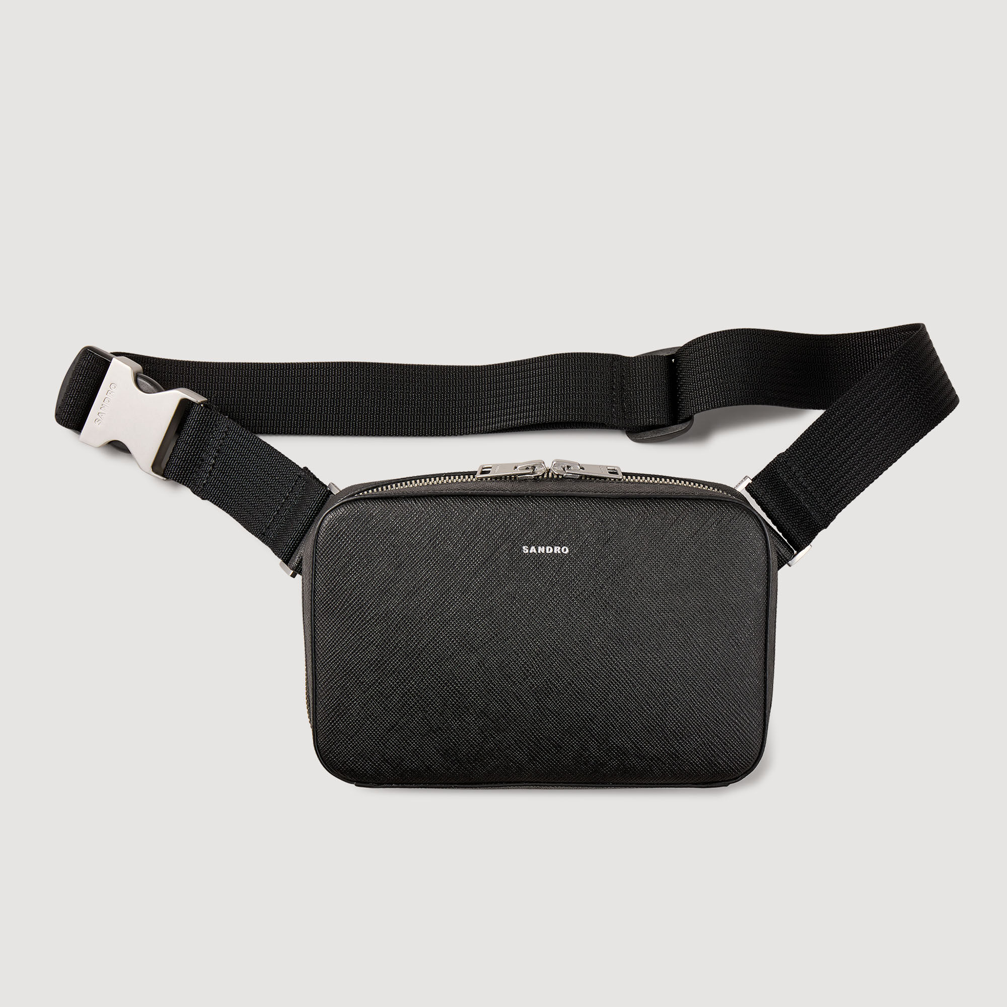 Small Reconstitued Leather Bag : Bags color Black