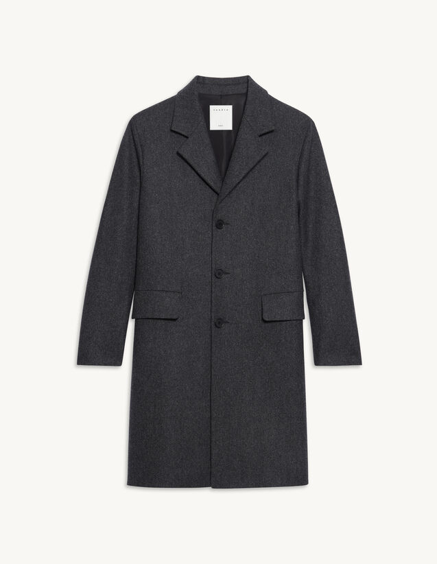 Long Wool Coat : Trench coats & Coats color Grey