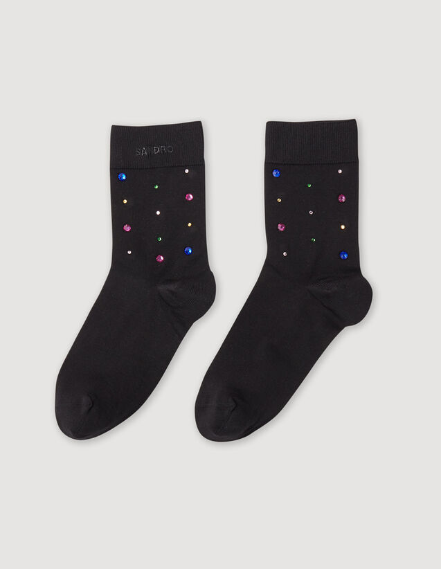 Rhinestone Socks : Socks color Ecru