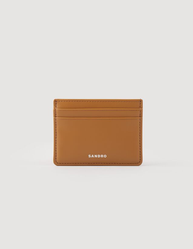 Smooth Leather Card Holder : Leather Goods color Camel