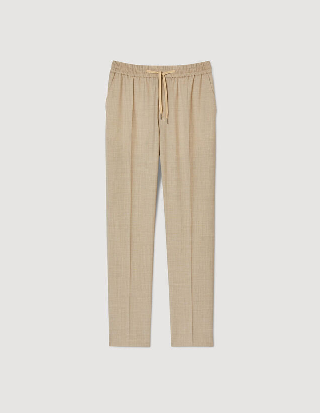 Elasticated Waist Trousers : Pants & Shorts color Taupe