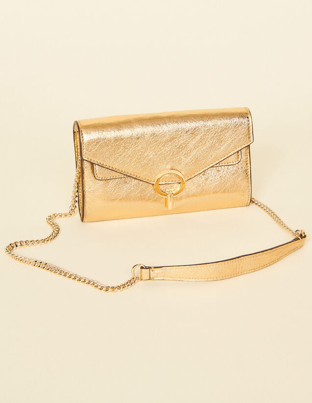 Gold Leather Clutch Bag : Others Bags color Gold