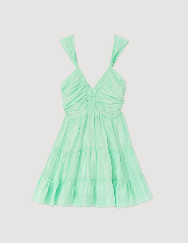 Short Ruffled Dress : Dresses color Green