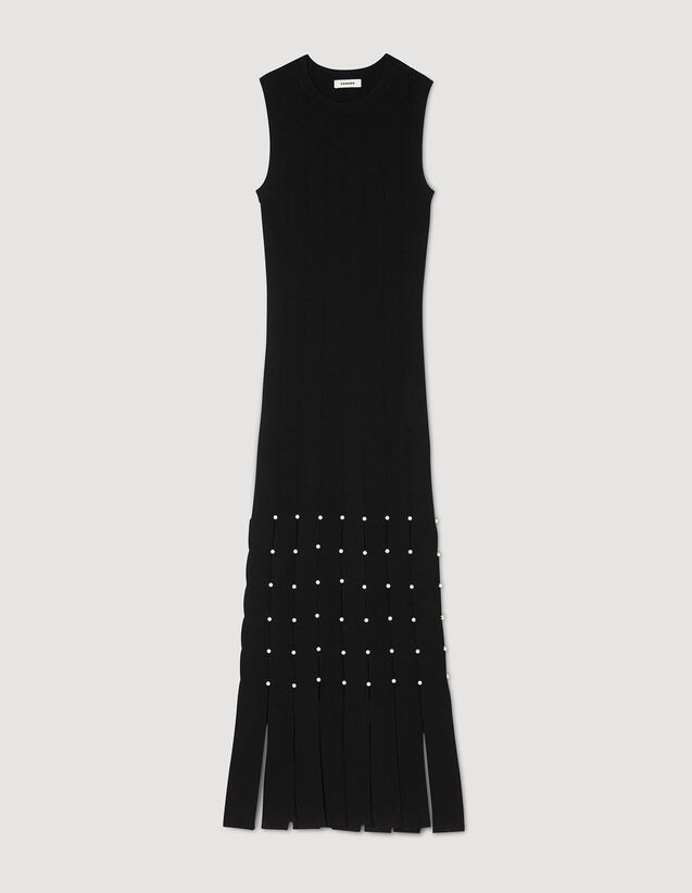 Fringed Maxi Dress : Dresses color Black