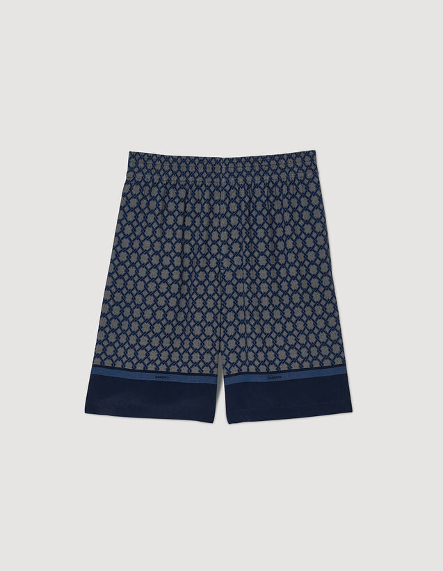 Patterned Bermuda Shorts : Pants & Shorts color Navy Blue