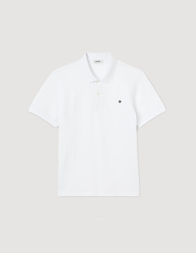 Polo Shirt With Square Cross Patch : T-shirts & Polo shirts color Ecru