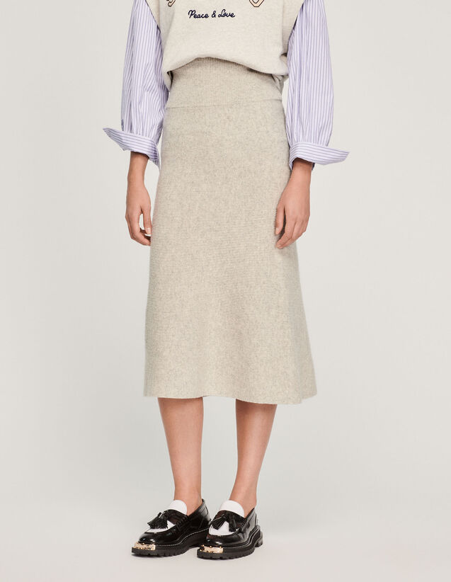 Long Flared Skirt : Skirts & Shorts color Mocked Grey