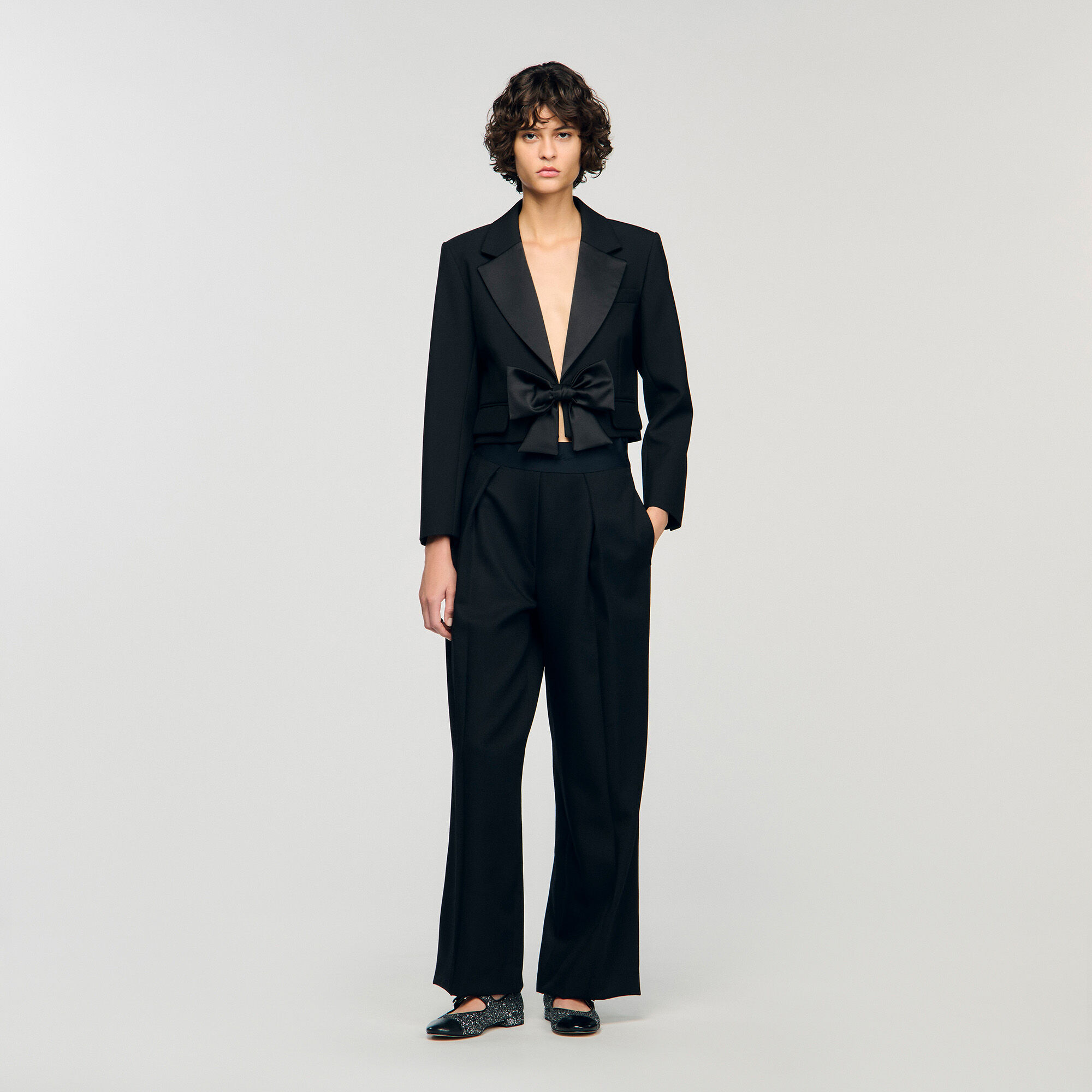 Sandro Paris 黒ワンピース Beaded maxi dress black / gray For Women | Sandro Paris