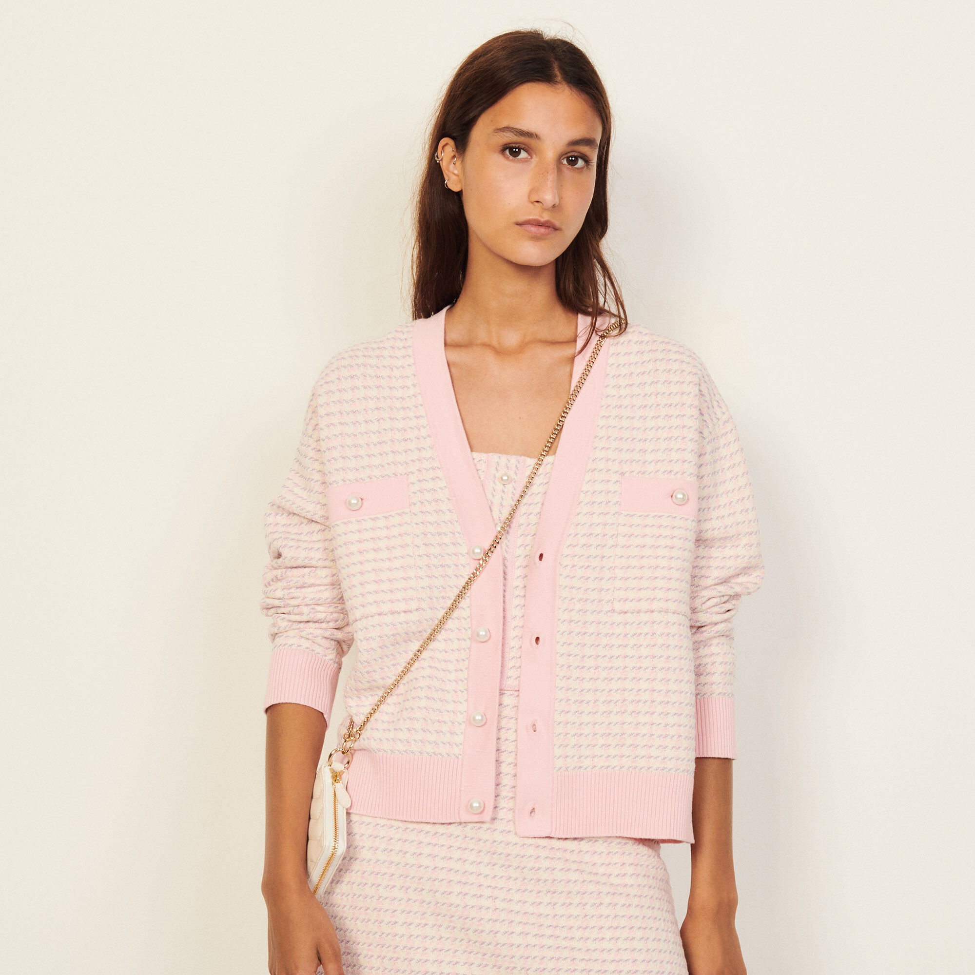Sandro pink cardigan sale