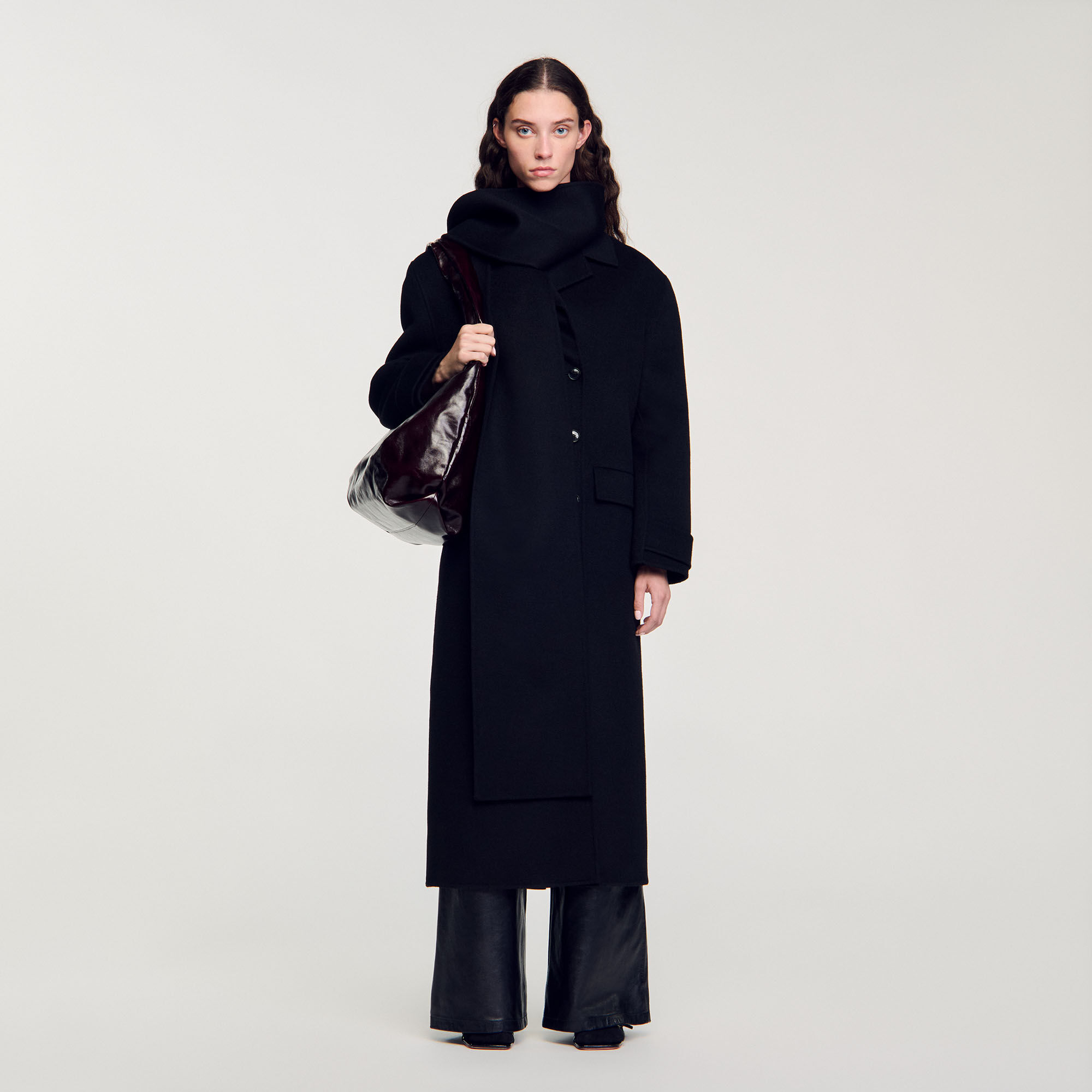 Oversized Wool Coat : Coats & Jackets&nbsp; color Black