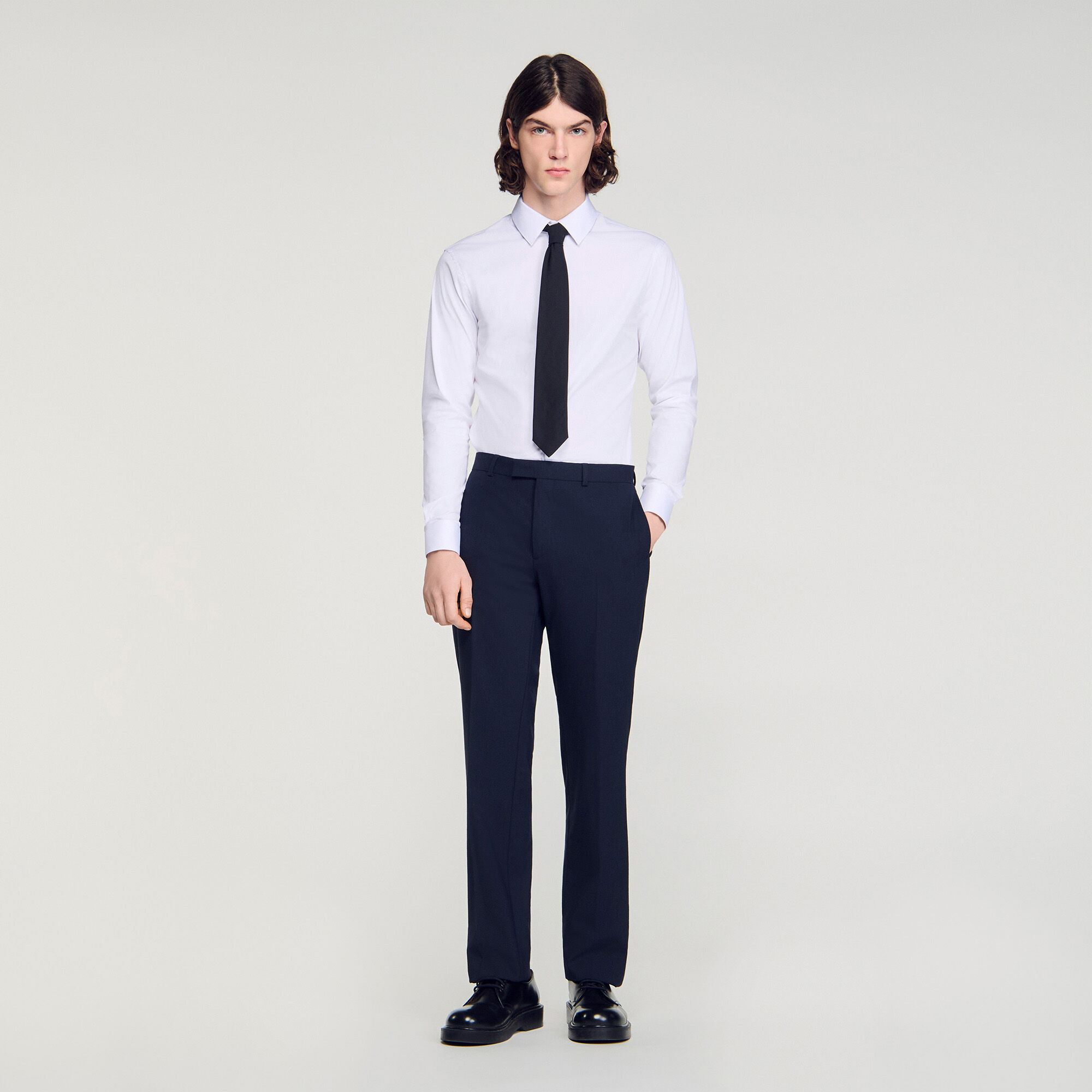 Micro-Check Suit Trousers : Suits & Tuxedos color Navy Blue
