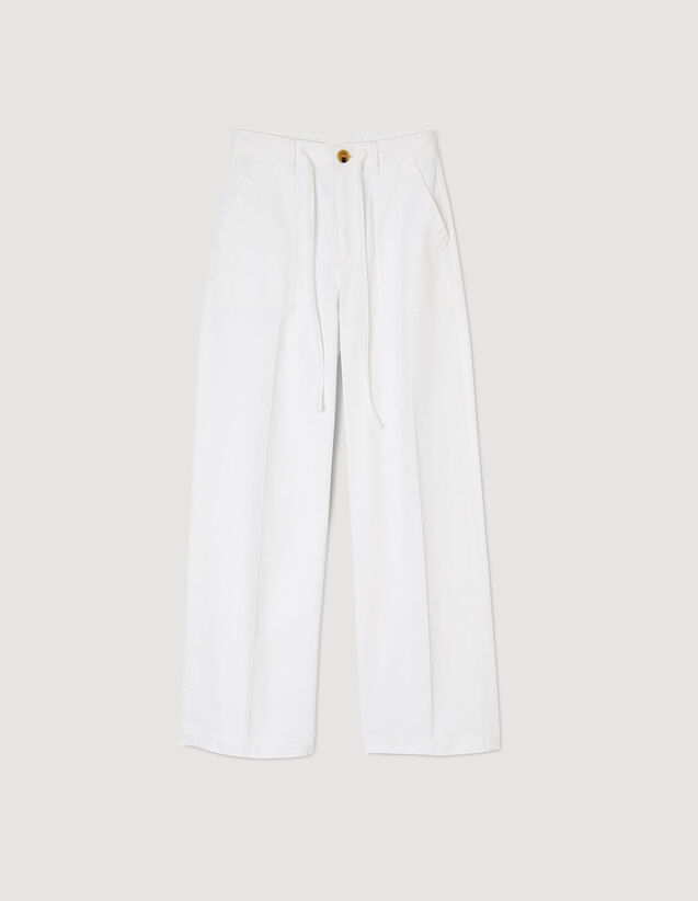 Denim Trousers : Pants color white