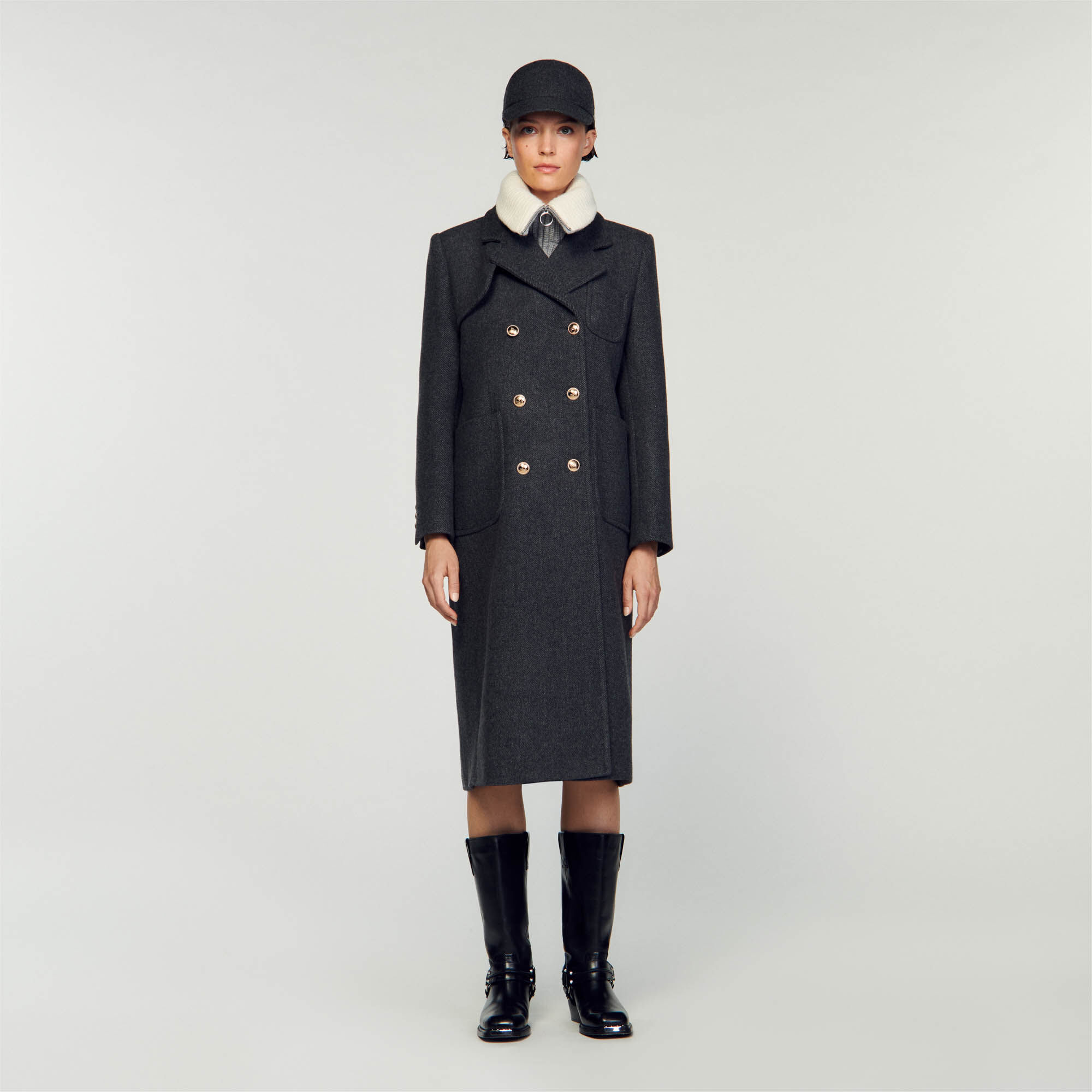 Sandro grey coat on sale